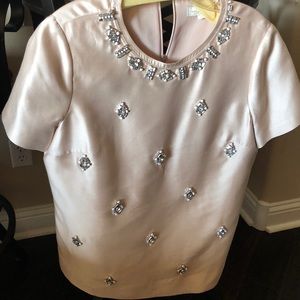 Tory Burch - 10 Silk Dusty Rose Blouse w/ Jewels